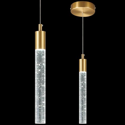 ZPBSJ Moderne Kücheninsel Pendelleuchte LED Gold Mini Pendelleuchte Goldene Nachttisch Kleine Pendelleuchten(1-Pack) von ZPBSJ