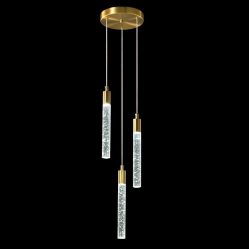 ZPBSJ Moderne Kücheninsel Pendelleuchte LED Gold Mini Pendelleuchte Goldene Nachttisch Kleine Pendelleuchten（3-Licht） von ZPBSJ