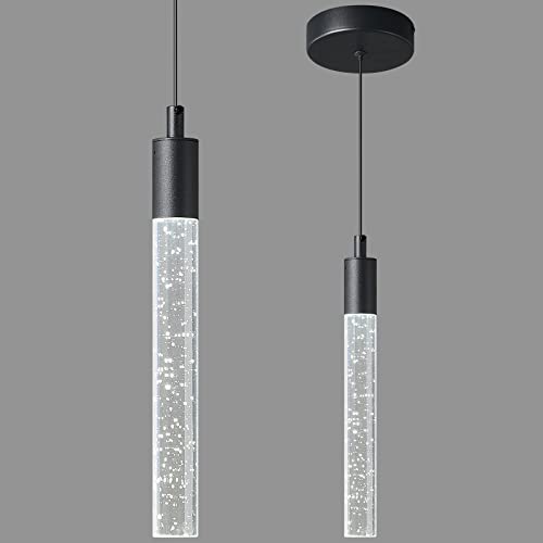 ZPBSJ Moderne Kücheninsel Pendelleuchte LED Schwarz Mini Pendelleuchte Schlafzimmer Nachttisch Kleine Pendelleuchten(1-Pack) von ZPBSJ