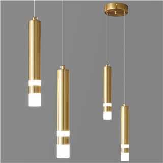 ZPBSJ Moderne Pendelleuchte Einstellbare Höhe LED Gold Mini Pendelleuchte für Kücheninsel Schlafzimmer Nachttisch Kleine Pendelleuchten (2-Licht) von ZPBSJ