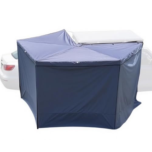 270° Fächerförmiges Seitenzelt, Beifahrerseite Outdoor Autoüberdachung, Markise Wasserdicht UV50+ Winddicht, Geeignet for SUV Trucks und LKWs(Gray,S) von ZPDMJEO