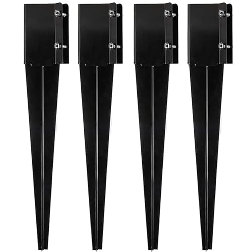 Briefkasten-Pavillon-Pfostensockel,Holzgitter-Geländerverstärkung,Hochleistungs-Metallbefestigung,Schwarz,1 Stück,2 Stück,4 Stück Pfostenbefestigungszubehör(4PCS) von ZPDMJEO