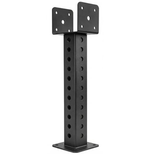 Dachstandrohrhalterung, Höhenverstellbarer Pergola-Dachstandrohrträgersattel, Schwarzer Pfostensockel, Holzschutz for Außengeländer, 1 Stück, 2 Stück, 4 Stück(1PC) von ZPDMJEO