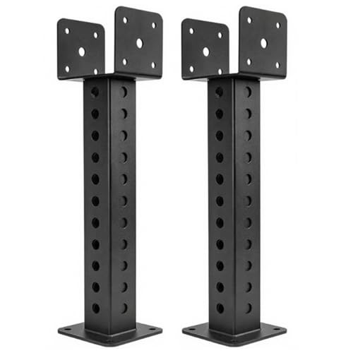 Dachstandrohrhalterung, Höhenverstellbarer Pergola-Dachstandrohrträgersattel, Schwarzer Pfostensockel, Holzschutz for Außengeländer, 1 Stück, 2 Stück, 4 Stück(2PCS) von ZPDMJEO
