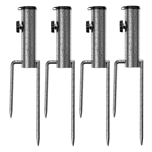Durchmesserverstellbarer Erdspieß for Sonnenschirme, Schirmständer for Den Außenbereich, Metall-Erdspieß for Sonnenschirme und Marktstände, Fahnenmastständer(4PCS) von ZPDMJEO