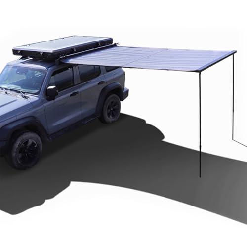Einziehbares Campingdach Fürs Auto, 2,0 X 3,9 M Große,Freistehende Markise,Passt an die Seiten der Meisten Dachgepäckträger,Geeignet for Mpv/SUV/LKW/Wohnmobil(Leather,5.9x9.8ft/1.8x3m) von ZPDMJEO