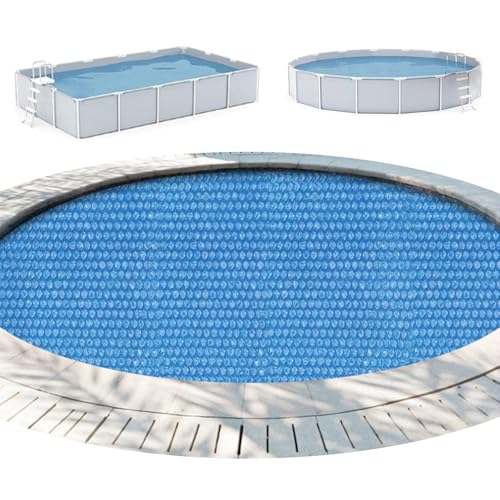 Freibad-Isolierfolie, Schwimmbad-Isolierfolie Aus PE, Individuell Anpassbar, Runde Solar-Außen-Staubschutzfolie(8.5x5.6ft/2.6x1.7m) von ZPDMJEO