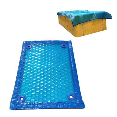 Große Schwimmbad-Isolierabdeckung, Schwimmbad-Staubabdeckung, Kantenumwickeltes Design, Anpassbare Größen, Universelle Passform, Blau(4.5x2.5m/14.8x8.2ft) von ZPDMJEO
