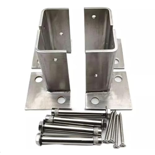Pergolahalterung Aus Edelstahl,1 STK., 2 STK., 4 STK.,Eisenverzinkter Geländerschutz for Den Außenbereich,Verstellbarer Satz Von Zaunsäulenhalterungen Aus Holz(304 stainless steel,2PCS) von ZPDMJEO
