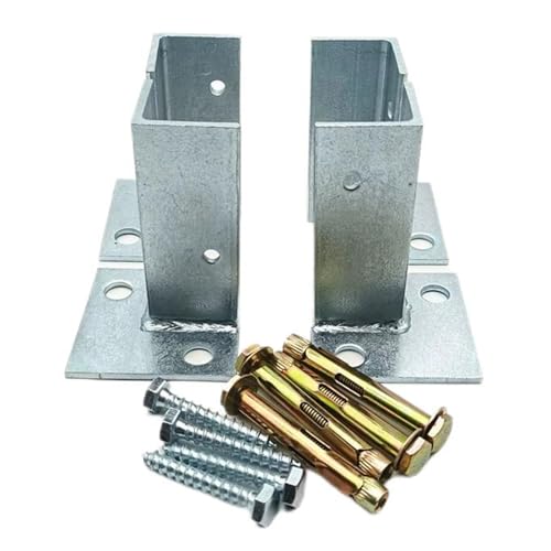 Pergolahalterung Aus Edelstahl,1 STK., 2 STK., 4 STK.,Eisenverzinkter Geländerschutz for Den Außenbereich,Verstellbarer Satz Von Zaunsäulenhalterungen Aus Holz(Iron galvanizing,2PCS) von ZPDMJEO