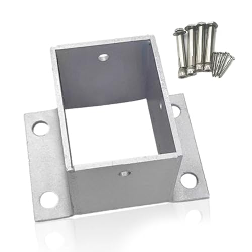 Pfostensockel, 2×4, 4×6, Fußabdeckung Aus Holzsäule, Silber 2 Stück, Rechteckiger Winkeleisensitz Aus Edelstahl 304(1.6x0.8x3.1in) von ZPDMJEO