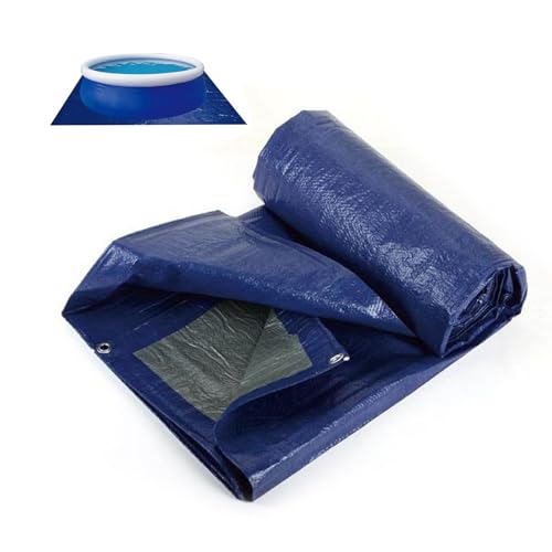 Pool-Bodenmatte, Wasser- und Staubdichte Abdeckbodenmatte, Langlebiger Sonnenschutz, 5×5 Fuß, Anpassbar, Blau-Silber(6.6x13.1ft/2x4m) von ZPDMJEO