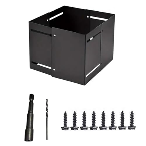 Quadratische Pfosten-Schutzfüße, Metall, Verstellbar, Geeignet for Holzzäune, Tischbeinschutz Schwarz, Säulenbasis, 1 Stück, 2 Stück, 4 Stück(1PC) von ZPDMJEO