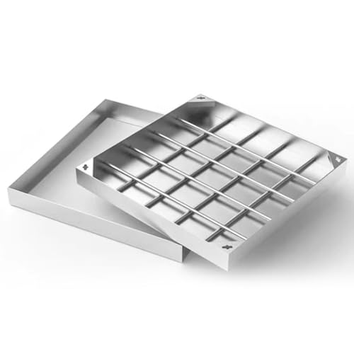 Rechteckige Abflussabdeckung Aus Edelstahl for Den Innenhof, Quadratische Schachtabdeckung (16 × 16 Zoll), Verwendet for Die Installation In Der Einfahrt(20x20in/50x50cm,304) von ZPDMJEO