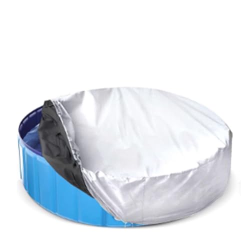 Runde Poolabdeckung,Dreilagige UV-beständige Regenfeste Plane,1-teilige Staubdichte Schutzhülle for Den Außenbereich,2,44 M,3 M,Wasserdicht Versiegelte Kanten(Black Silver,3.6m/11.8ft) von ZPDMJEO
