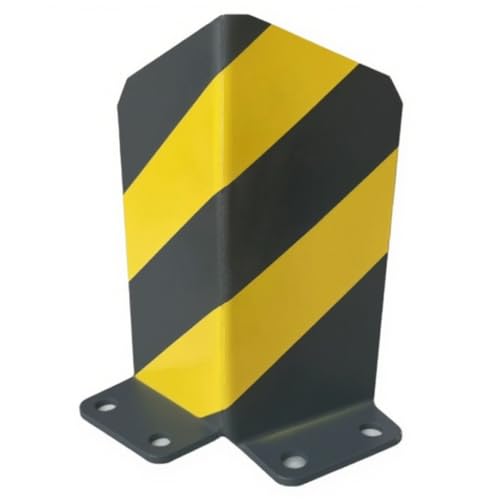 Säulen-Kollisionsschutzwinkel, Wandkantenschutz, Schwarz-gelbe Warnung, Regal-Kollisionsschutz, Garagenecken-Kollisionsschutz, Stahlspritzmaterial,(H80cm/31.5in,1PC_4MM/0.16IN) von ZPDMJEO