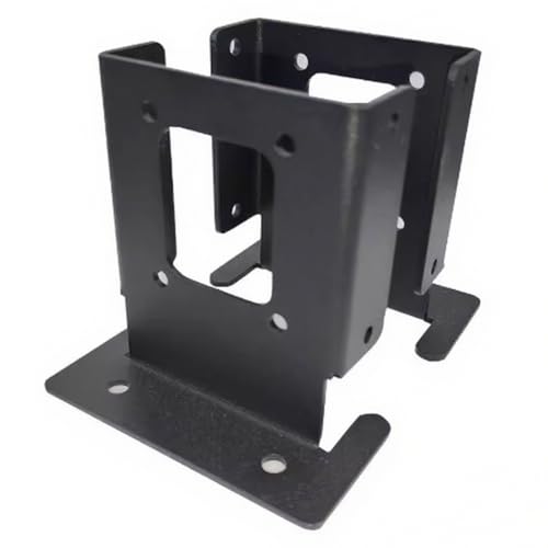 Säulenbasis 4x4 Zoll, Unterstützung for Pavillonkabinen Im Freien, 4-Wege-Holzsäulensatz Mit Rechtem Winkel, Zaunbasis, Robuster Schwarzer Säulenanker(2PC) von ZPDMJEO