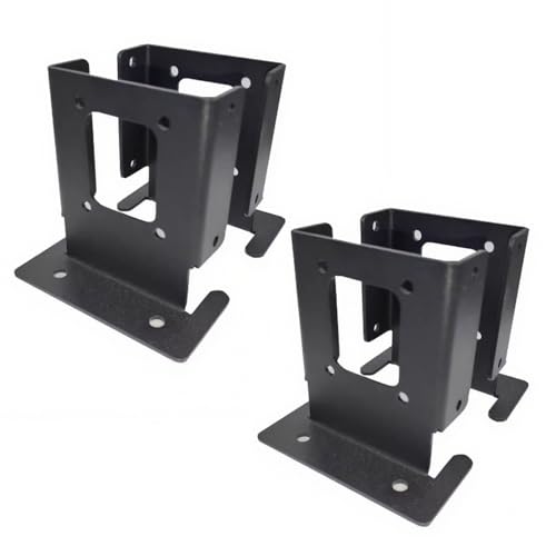 Säulenbasis 4x4 Zoll, Unterstützung for Pavillonkabinen Im Freien, 4-Wege-Holzsäulensatz Mit Rechtem Winkel, Zaunbasis, Robuster Schwarzer Säulenanker(4PCS) von ZPDMJEO