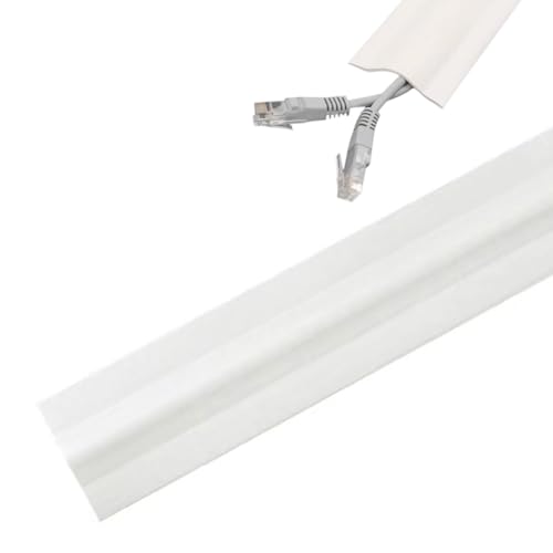Selbstklebender Kabelkanal, PVC-Kabelkanal, Kabelkanal for Das Home Office, Schützt Netzkabel Und Verhindert Stolpern Über Kabel (grau, Weiß)(White,1.38in-3.3ft) von ZPDMJEO