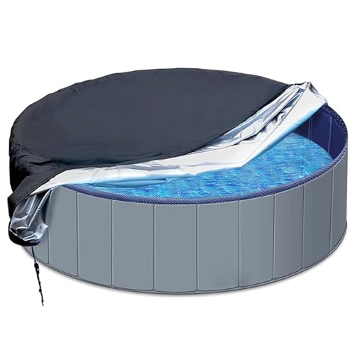 Sicherheitsabdeckung for Außenpools, 1 Runde Sonnenschutz- Und Wasserdichte Badewannenabdeckung, Staubdicht, in Mehreren Größen for Einfache Lagerung Erhältlich(1.6m/6.2ft) von ZPDMJEO