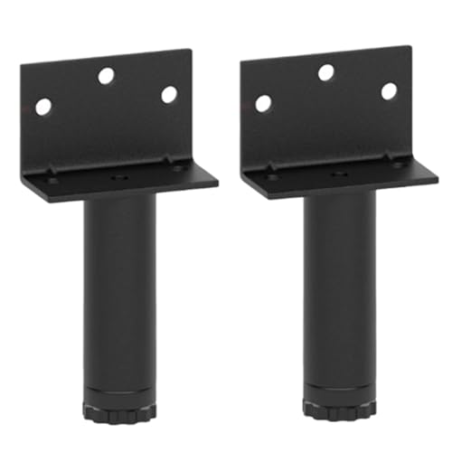 Stützfüße for Sofa-Teetische, Verstärkte Teleskop-Bettbeine, 2 Große Sockel, Schwarz, Weiß, Grau, Stützsäulensockel, Starke Tragfähigkeit(Black,H20cm/7.9in) von ZPDMJEO