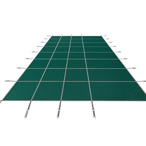 Unterirdische Schwimmbadabdeckung,14×26ft Winter PP Polypropylen Sicherheitsabdeckung,16×32ft Schwimmbadabdeckung, Inklusive Zubehör,Kälte- und Verschleißfest(Blue,16x 32ft/4.9x9.8m) von ZPDMJEO