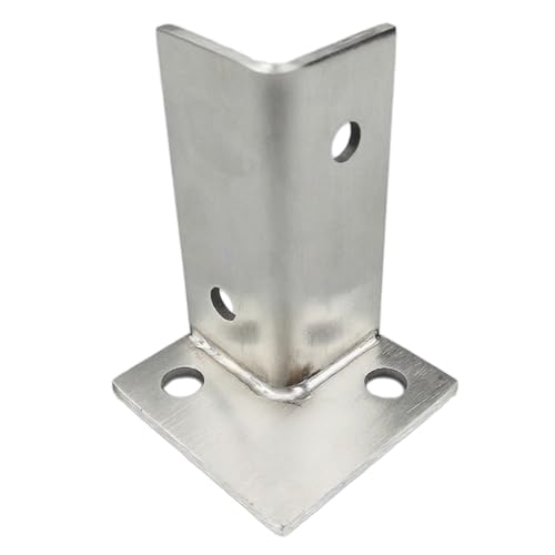 Verstellbarer Pfostensockel, Säulenfußabdeckung, Sockelhalter, 2 STK., 4 STK., Silber, Säuleneckcode, Universeller Quadratischer Zaunverbinder(2PCS) von ZPDMJEO