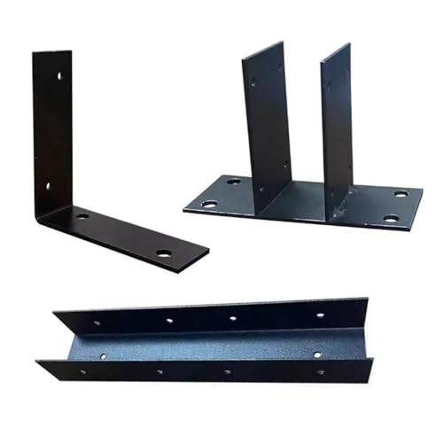 Zubehör for Die Zauninstallation aus Imprägniertem Holz, Rechtwinklige Eisenfüße, Zaunpfosten-Befestigungswinkel, Verbindungsbeschläge, Schwarz, Weiß(Black,2PCS_COMBINATION) von ZPDMJEO