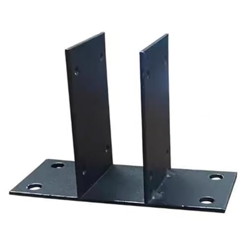 Zubehör for Die Zauninstallation aus Imprägniertem Holz, Rechtwinklige Eisenfüße, Zaunpfosten-Befestigungswinkel, Verbindungsbeschläge, Schwarz, Weiß(Black,4PCS_CARD SLOT) von ZPDMJEO