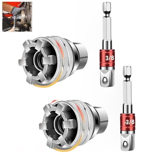 ZPECIAL Multifunktions-Universal-Steckschlüsselwerkzeug - Universelles Wartungswerkzeug, verstellbare Steckschlüsselhülse, for metrisches 3/8-Zoll-Profi-Reparaturwerkzeug(2pcs) von ZPECIAL