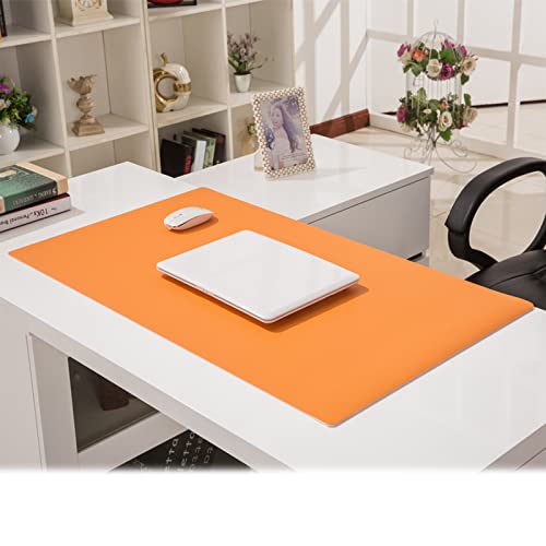 Wasserdicht Schreibtisch Pad Beschützer Große,Rindslederkorn Verdicken Büro Gaming Mauspad Für Desk Mauspad Für Computer-gaming Schreibtischunterlage-Orange 100x60cm von ZPEE