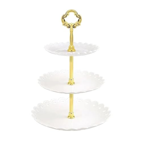 ZPFDSG Obst Etagere 3 schicht Cupcake Obst Süßigkeiten Ständer Display Rack Tray Geburtstag Hochzeit Party Haushalts Schmuck Tablett Dessert Tisch Dekor(White With Hole) von ZPFDSG