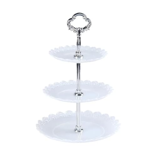 ZPFDSG Obst Etagere Drei-schicht Kuchen Tablett Kuchen Ständer Hochzeit Party Dessert Tisch Süßigkeiten Obst Platte Kuchen Display Stand Dessert Snack Tablett(Transparent) von ZPFDSG