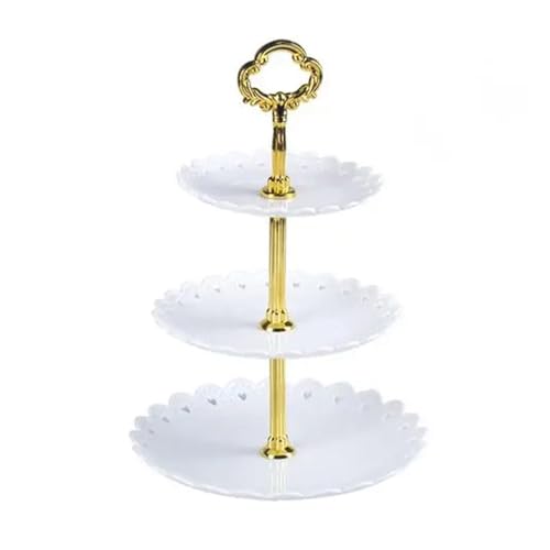 ZPFDSG Obst Etagere Küchenzubehör Dreischichtiger Obstkuchentellerständer Home Party Dessert Aufbewahrungsregal Cupcake Serviertablett(White) von ZPFDSG
