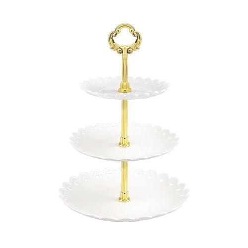 ZPFDSG Obst Etagere Obst Dessert Ständer Rack Kuchen Display Platte Tablett Küche Lagerung Hochzeit Geburtstag Party Kuchen Platte Stehen Süßigkeiten Tablett(White) von ZPFDSG