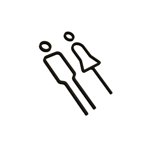 ZPFDSG Toilette Türschild Männlich-weibliches Toilettenschild-Figuren-Set, einfache WC-Aufkleber, Toilettensymbol-Schild, 3D for Büro, Einkaufszentrum, Parks, Restaurant, Hotel(Color:Black) von ZPFDSG
