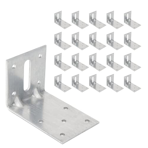 ZPH MARK Winkelverbinder - Winkel Metall - Stahlwinkel verzinkt - Winkel Weiss - Bauwinkel - Sturmwinkel - Winkelblech Montagewinkel Eisenwinkel - Winkelverbinder 90 x 60 x 60 x 2,5 mm 20 Stück von ZPH MARK