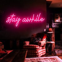 Bleiben Sie Eine Weile Neon Sign Benutzerdefinierte Leuchtreklamen Schlafzimmer Led Neonlicht Raum Wand Kunst Dekor Decor Hochzeit Neonschild von ZPLNeonCustom