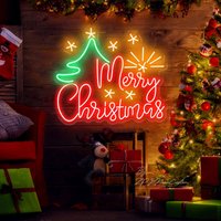 Frohe Weihnachten Leuchtreklame Weihnachtsmann Baum Heiligabend Dekor Led Neon Schild Für Schlafzimmer Home Wand Shop Store Signage von ZPLNeonCustom