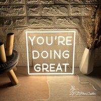 You're Doing Great Leuchtreklame, Bar Pub Wanddekoration, Led-Schild Für Wohnzimmer Schlafzimmer, Neonlichter, Leuchtschild, Motivationsschild Das von ZPLNeonCustom