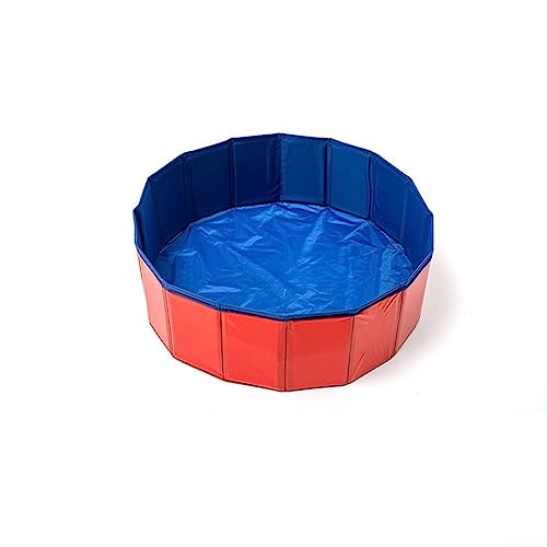 ZPLuz Hundepool, PVC-Haustier-Schwimmbad, strapazierfähig, faltbar, Größe optional, rutschfeste Badewanne (rot, 60 x 20 cm) von ZPLuz