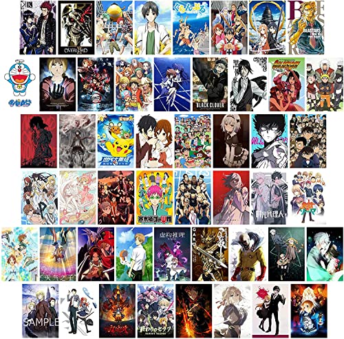 50-teiliges Anime-Wandcollage-Set, Anime-Collage-Set für ästhetische Wand, Anime-Poster, Manga-Poster, Wohnheim-Dekoration, Schlafzimmer-Dekor für Anime-Liebhaber (E) von ZPPLD