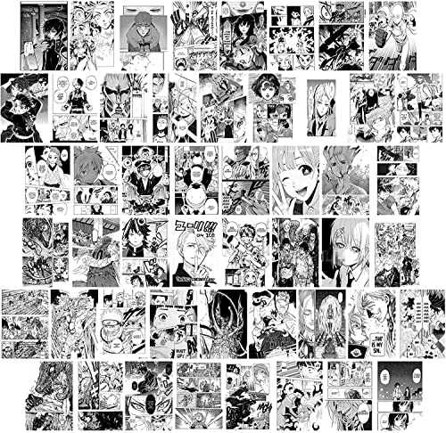 ZPPLD Anime Wandcollage Set,Anime Bilder,Wand Collage set,50 Stück Panels Manga Poster,Anime Poster ,Anime Deko für Zimmer, Wandkunstdrucke Fans, Film E von ZPPLD