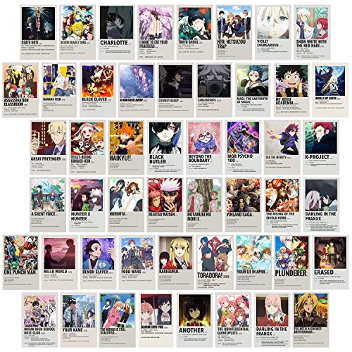 ZPPLD Anime Wandcollage Set,Wall Collage Kit,50 Stück ästhetisches Bild,Anime Poster Kunstposter für Wohnheim-Dekor, Wandkunstdrucke für VSCO Mädchen Jungen… (Anime Film-A) von ZPPLD