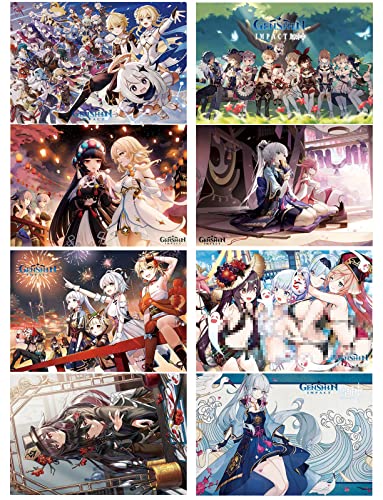 ZPPLD Genshin Impact Poster, Anime Poster,Premium Poster Set für Wanddekoration - Figur Manga Poster - Schlafzimmer Deko oder Wohnzimmer Deko | Versand gerollt in stabilem Umkarto von ZPPLD