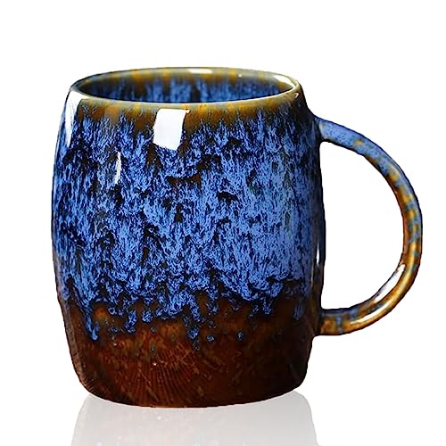 Kaffeetasse Groß, Cappuccino Tassen Steingut,Tasse 500ml,Große Tasse,Tasse Steingut,Teetasse mit Henkel,Kaffeetasse aus Keramik,Kaffeetasse aus Porzellan,Künstlerdesign Tasse (D) von ZPPLD