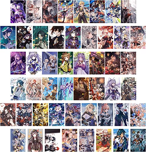ZPPLD 50-teiliges Genshin Impact Wandcollage-Set, Anime-Collage-Set für ästhetische Wand, Anime-Poster, Wohnheim-Dekoration, Foto-Kollektion, Schlafzimmer-Dekoration für Anime-Liebhaber (D) von ZPPLD