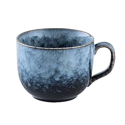 ZPPLD Kaffeetasse, 450 ml Keramik-Kaffeetasse, Steingut-Kaffeetassen, Steingut-Kaffee, große Teetassen, Porzellan-Kaffeetasse, Cappuccino-Tassen (A) von ZPPLD