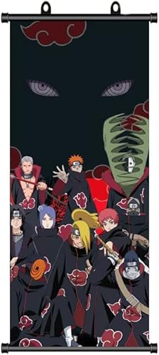 ZPPLD Naruto-Poster, Naruto-Scroll-Poster, Akatsuki-Poster, Anime-Poster, groß, Naruto-Wand-Scroll-Poster, Anime-Charakter-Spiel, Manga-Poster für Wanddekoration, 70 x 30 cm von ZPPLD