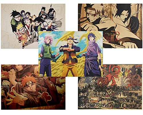 ZPPLD Naruto Poster,Anime Poster,Manga Poster Set,Naruto Poster Groß, Poster Wandbilder,Poster Vintage,Kraftpapier Poster | Versand gerollt in stabilem Umkarton von ZPPLD